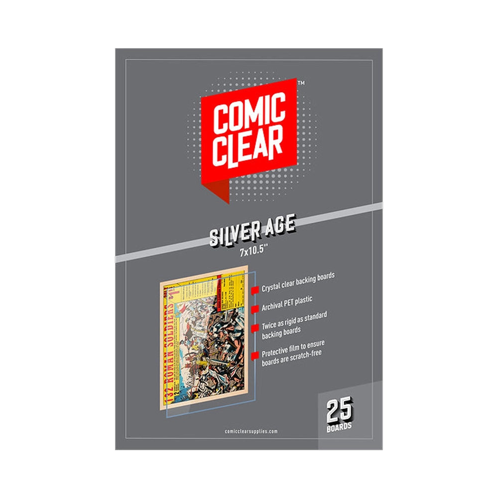 Comic Clear Silver-Age Transparent Backing Boards (25 Pack)